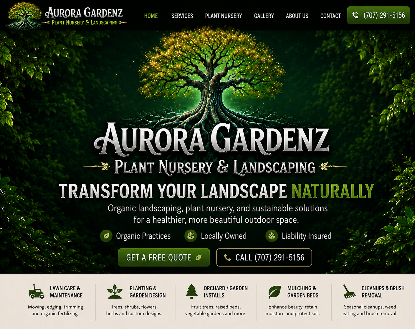 Aurora Gardenz — Plant Nursery & Landscaping. Transform Your Landscape Naturally.