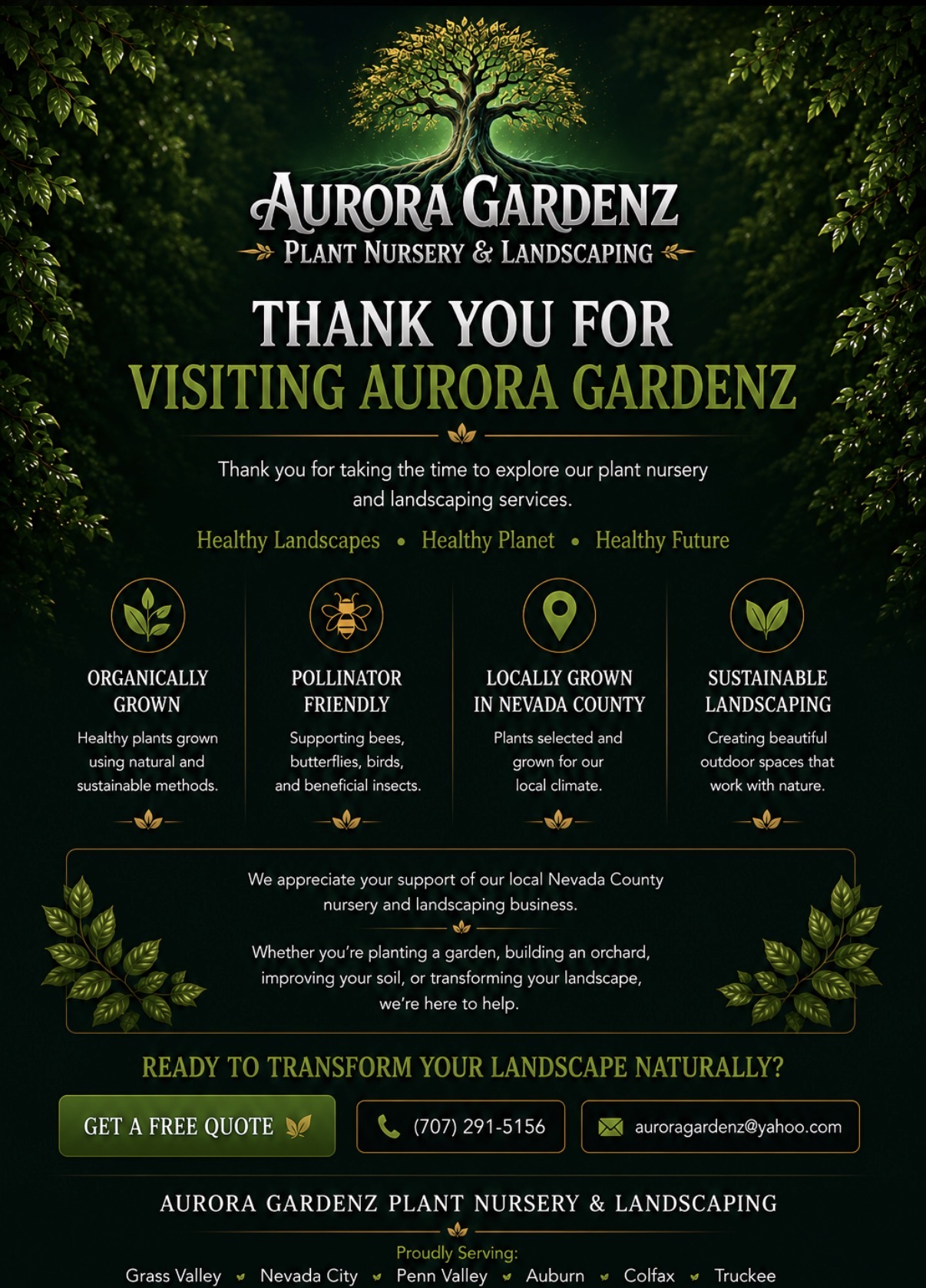 Thank You For Visiting Aurora Gardenz — Plant Nursery & Landscaping